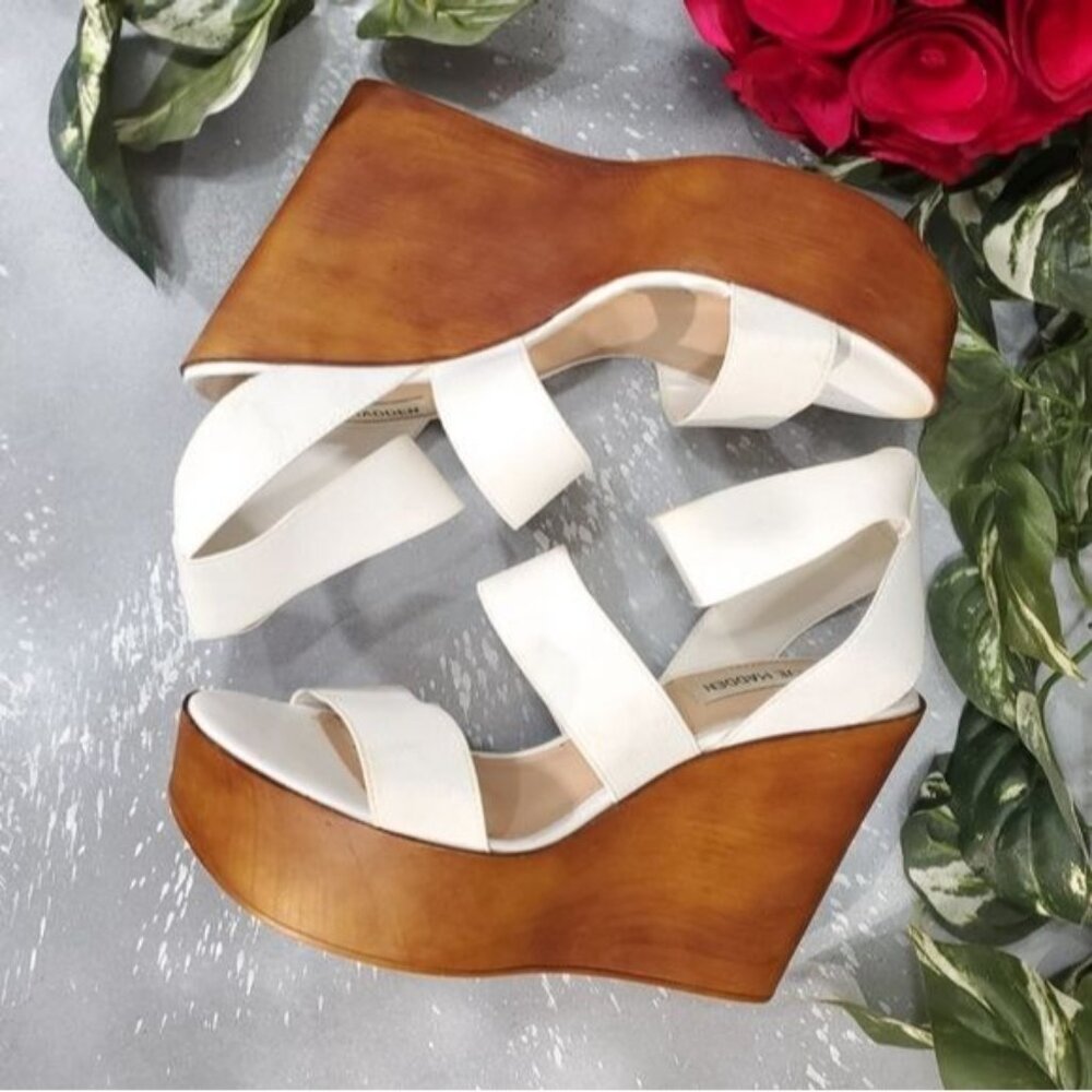 Steve Madden White Blondy Platform Wedge Sandal - image 2
